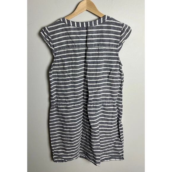J.Crew Striped Olivia Shift Mini Dress Size 10/12 Drawstring Pockets Women’s - Picture 2 of 6